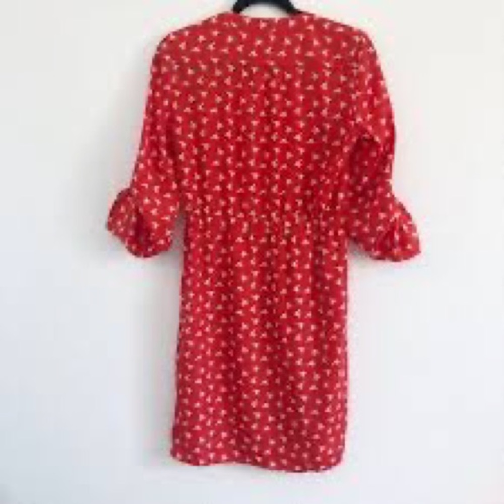 Red print dress